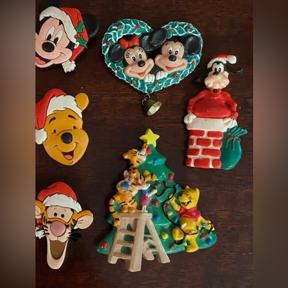 Disney Accessories - Disney vintage Christmas pins Mickey Minnie Goofy Pooh Tigger 1990’s collectible